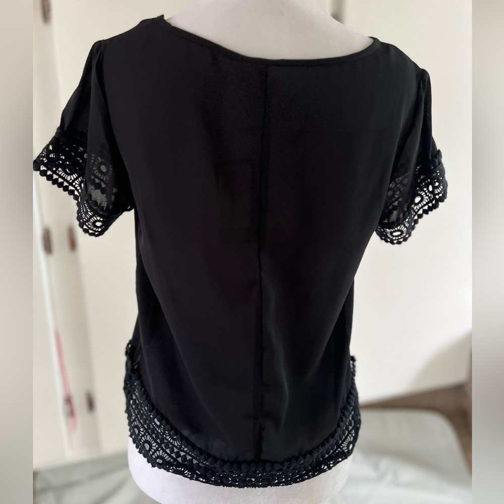 Black Blouse with detail trim - Picture 2 of 5